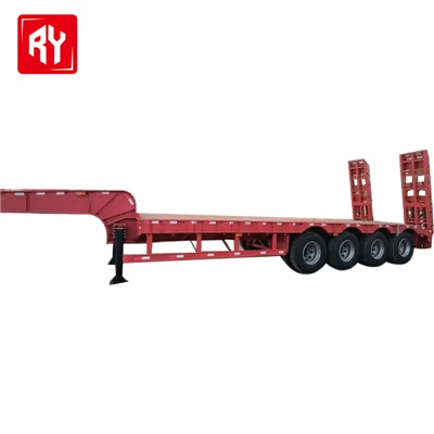 Ruiyuan 4 Axle Red Low Bed Trailer