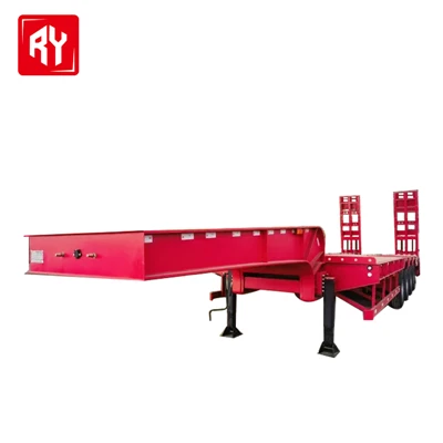 Ry-4 Axle Red Low Bed Trailerrbon stålmateriale